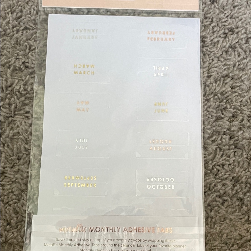 Erin Condren Gold and Silver Monthly Planner Tabs